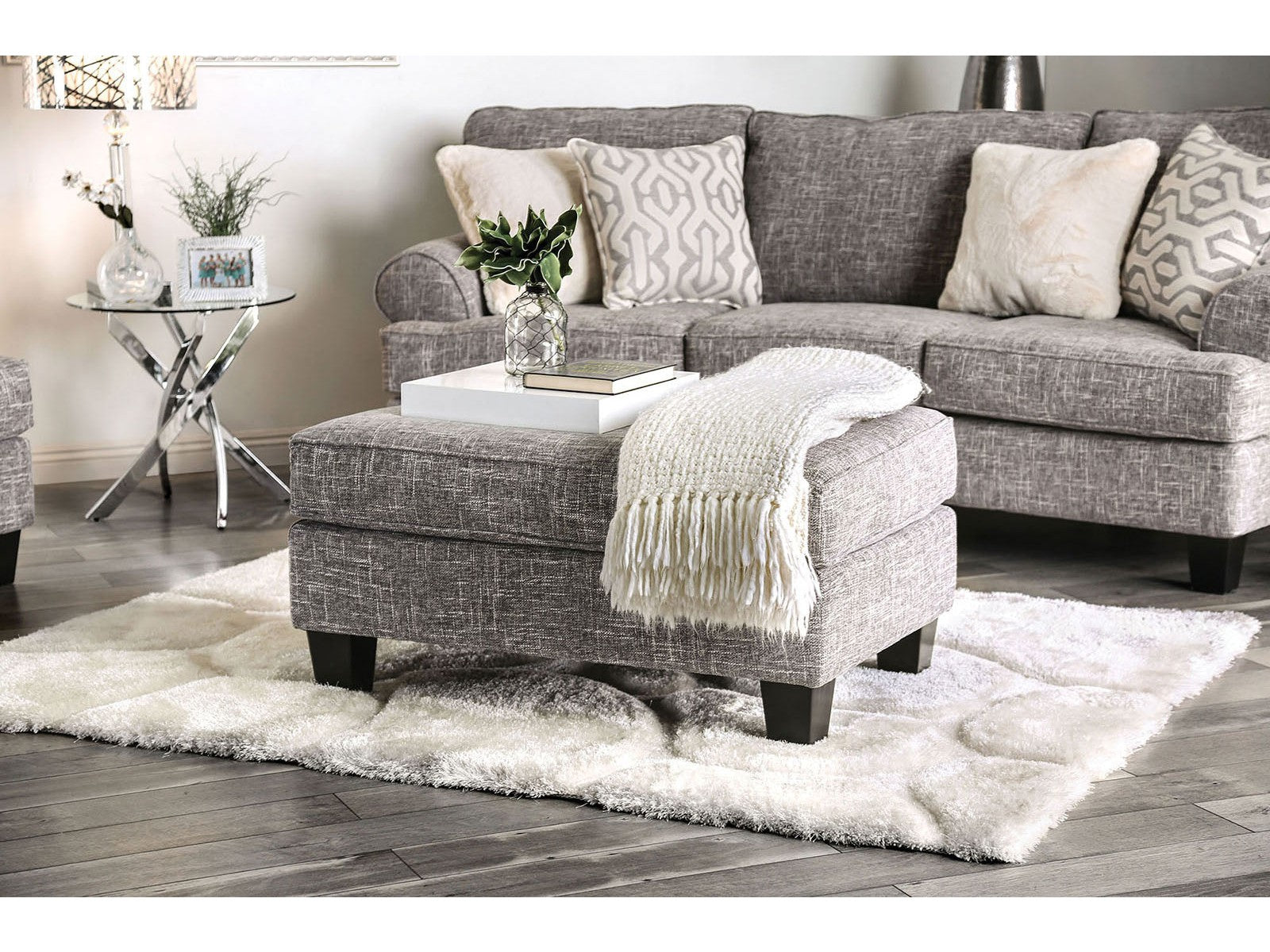 Pierpont Gray Ottoman