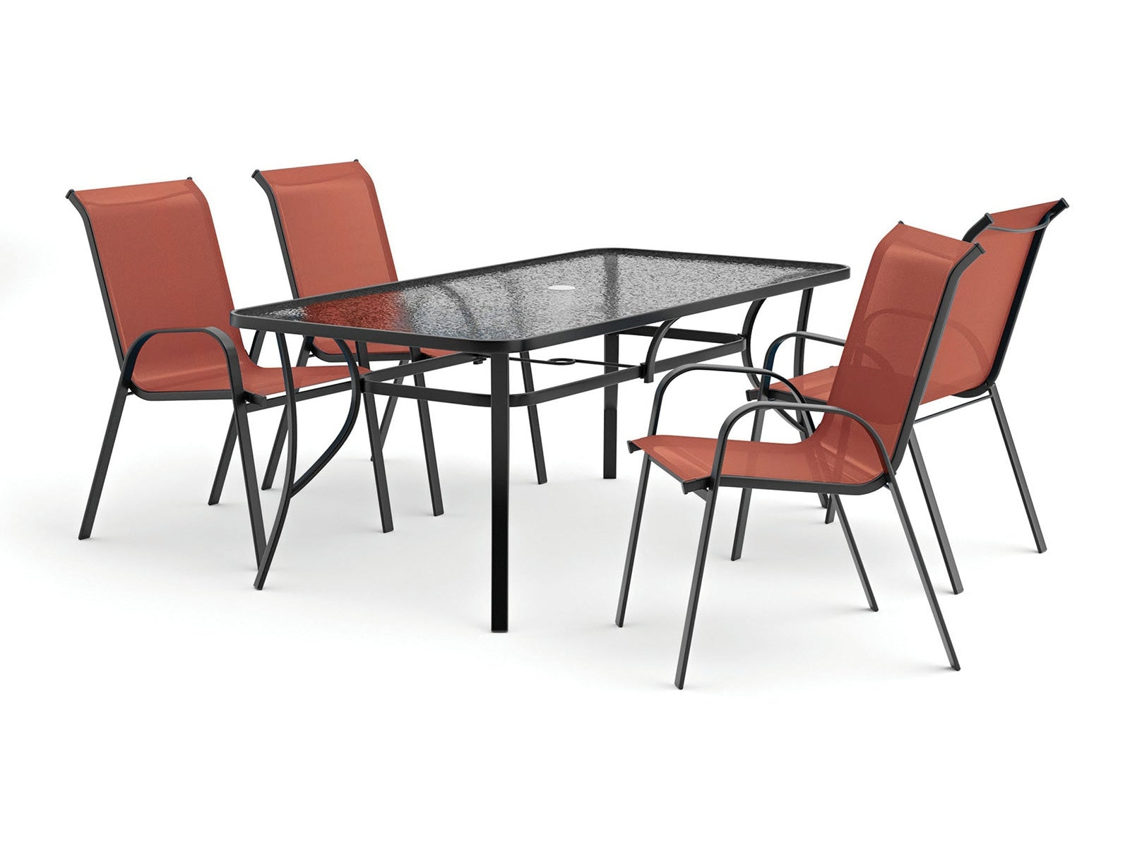 Pierro Red 5 Pc. Outdoor Dining Set