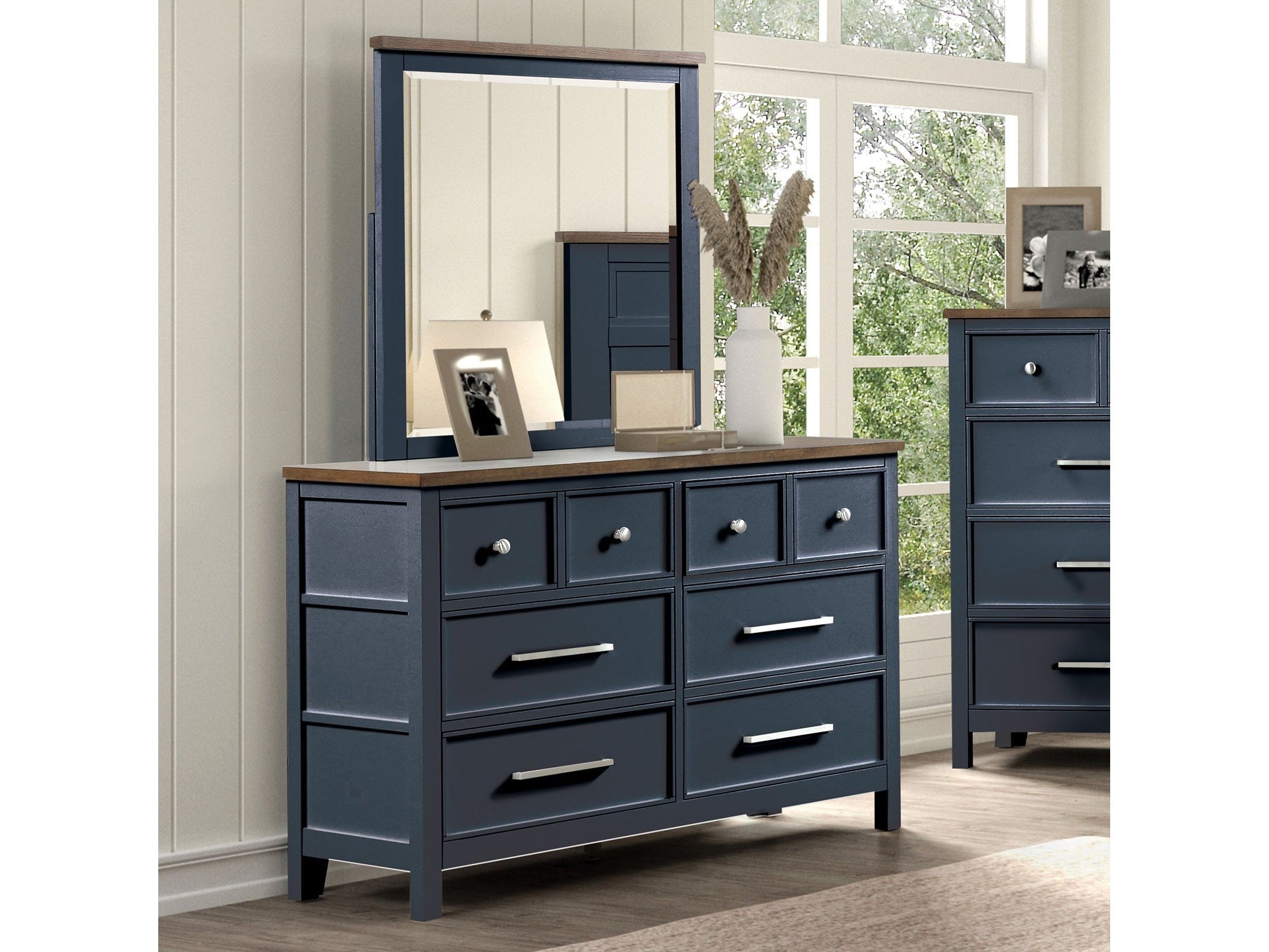 Pinetop Blue/Dark Brown Dresser