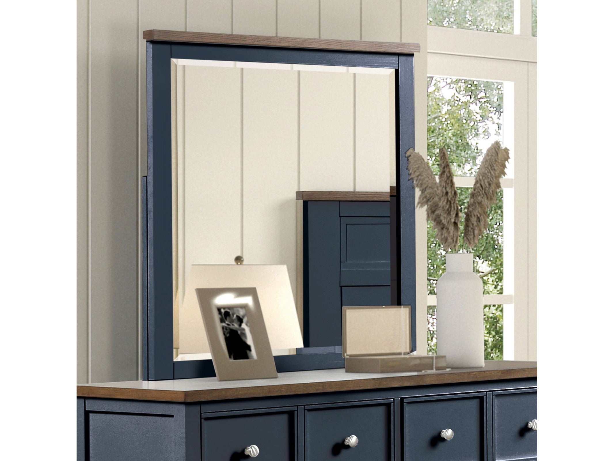 Pinetop Blue/Dark Brown Mirror