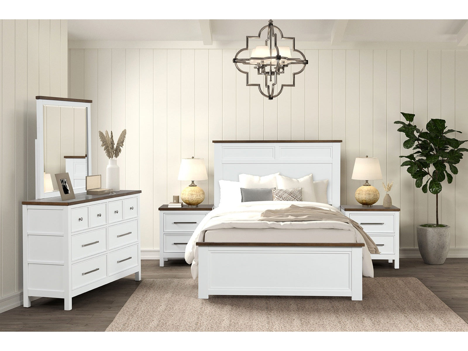 Pinetop White Twin 4 Piece Bedroom Set