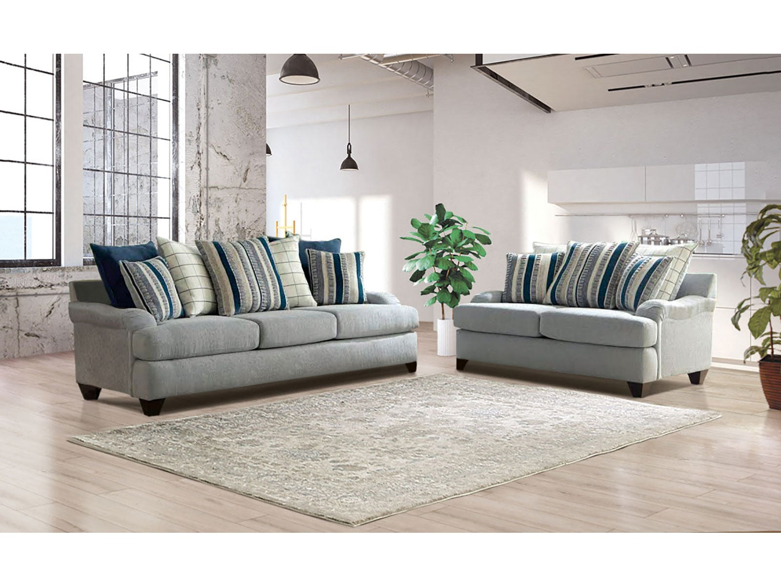 Plaistow Gray Sofa & Loveseat