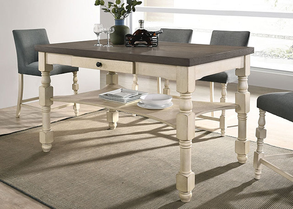 Plymouth Ivory/Dark Gray 7 Pc. Counter Height Table Set