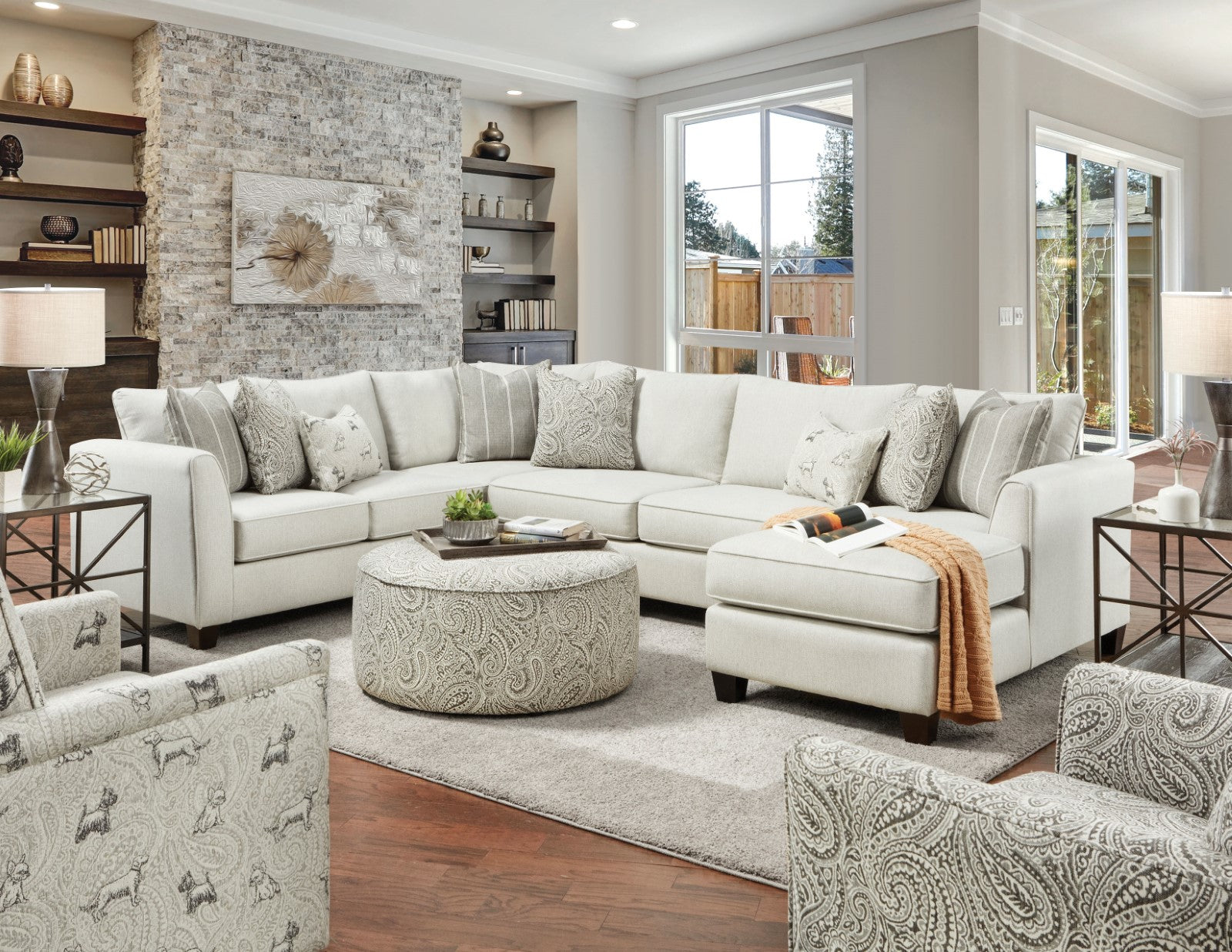Pocklington Paisley Multi Ottoman