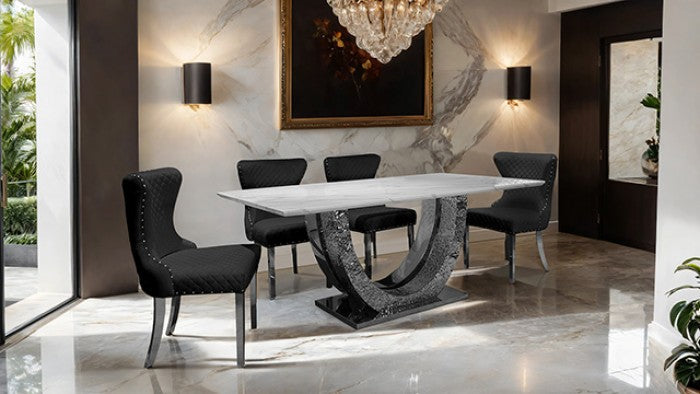 Portanova Silver/Black Chair (Set of 2)