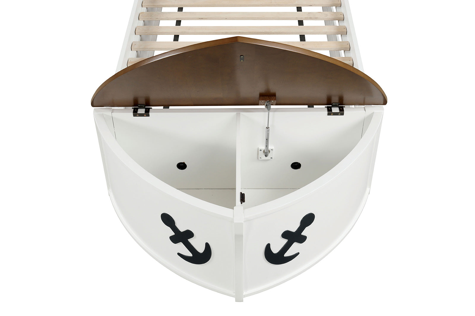 Poseidon White/Oak Captain Bed
