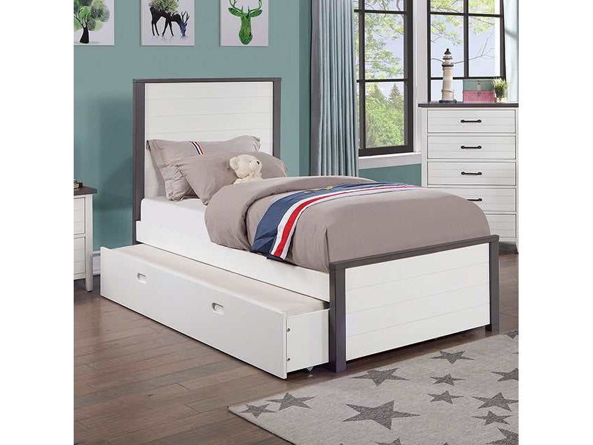 Priam White/Gray Twin Bed