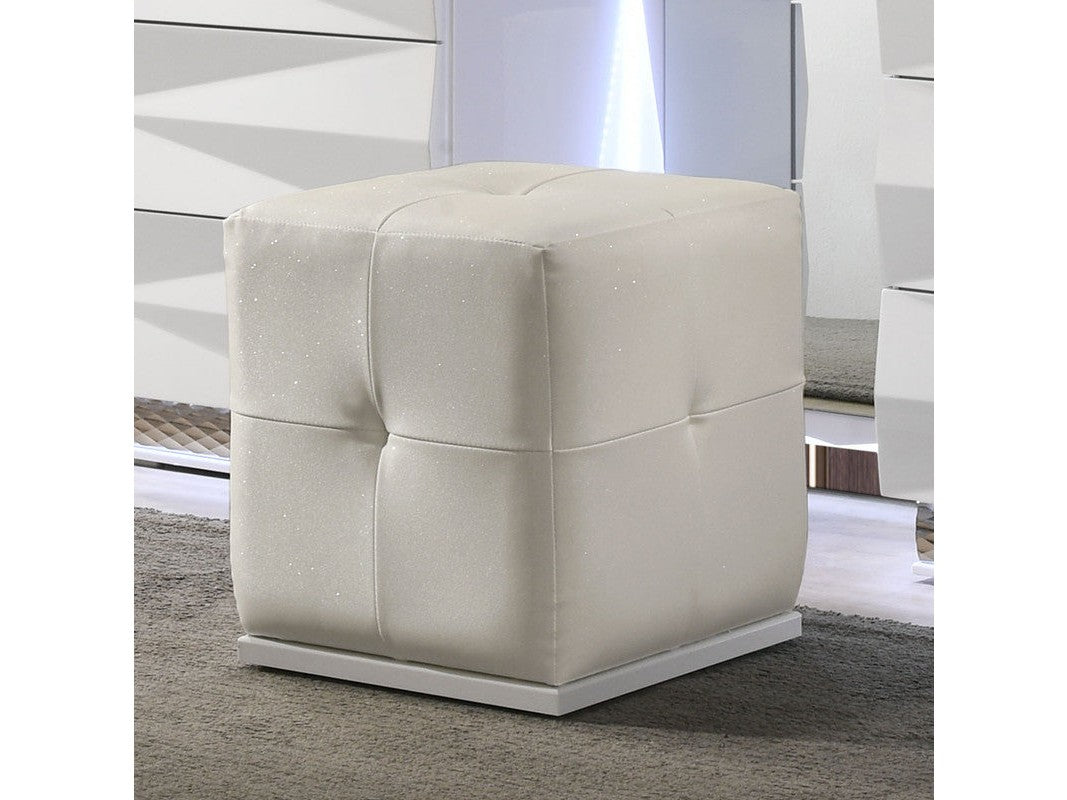 Prisma White Vanity Stool