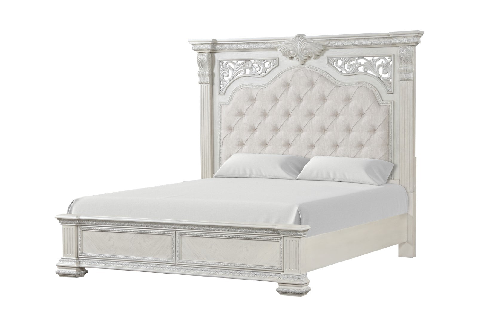 Promenade Wire Brushed White Queen 4 Piece Bedroom Set