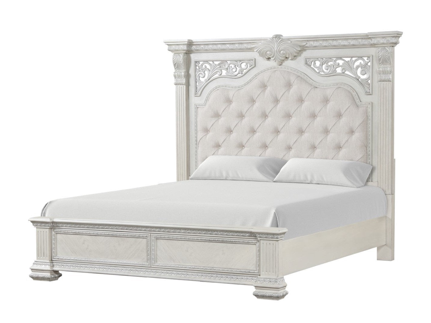 Promenade Wire Brushed White Queen Bed