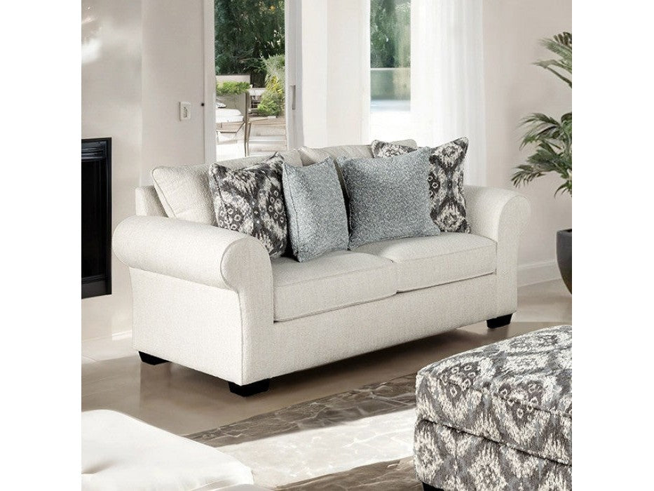 Queensbury White Loveseat