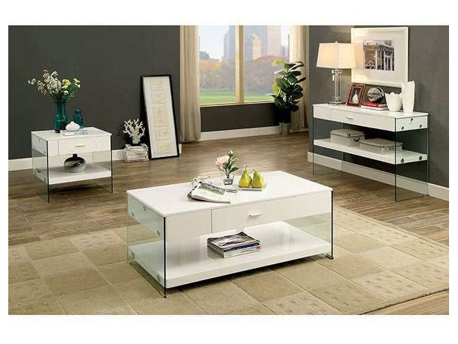 Raya White End Table