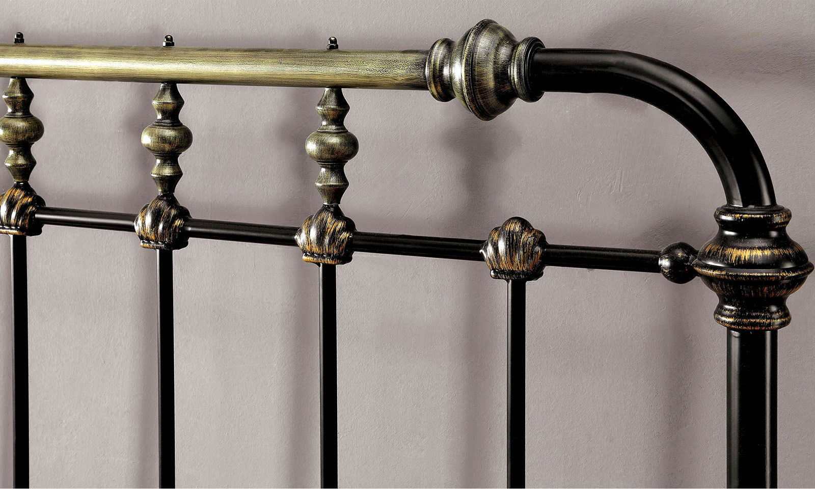 Riana Antique Black Queen Bed
