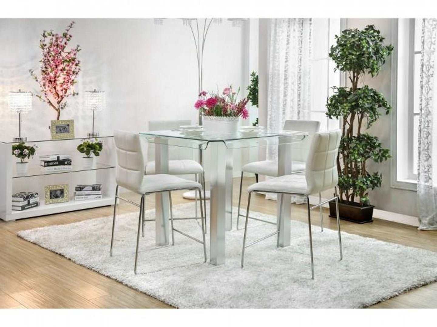 Richfield Silver & Chrome Counter Height Dining Table