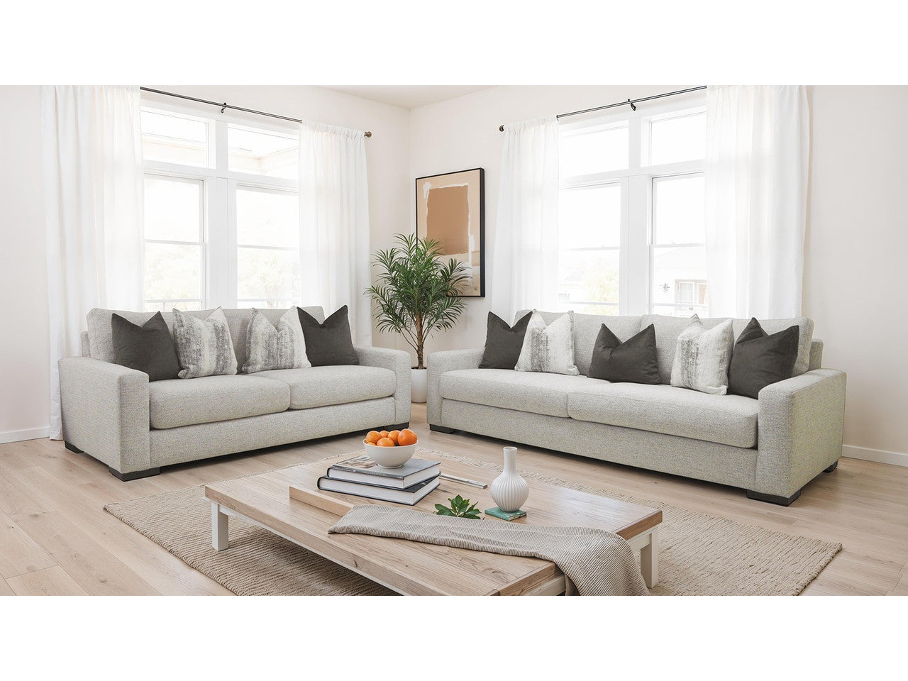 Romsey Light Gray Sofa & Loveseat