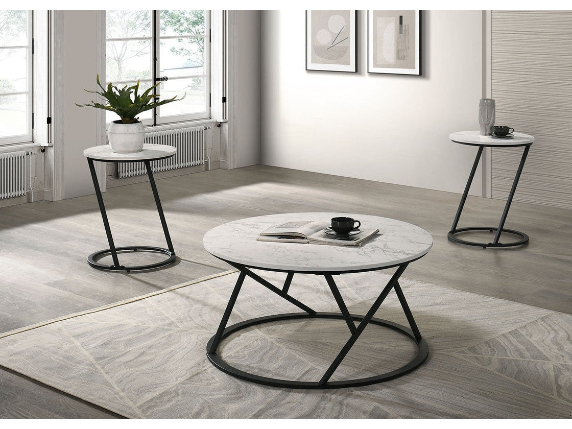 Ronde White 3 Pc. Table Set