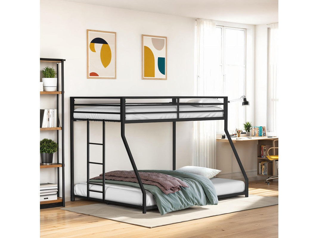 Rothwell Matte Black Twin/Full Metal Bunk Bed