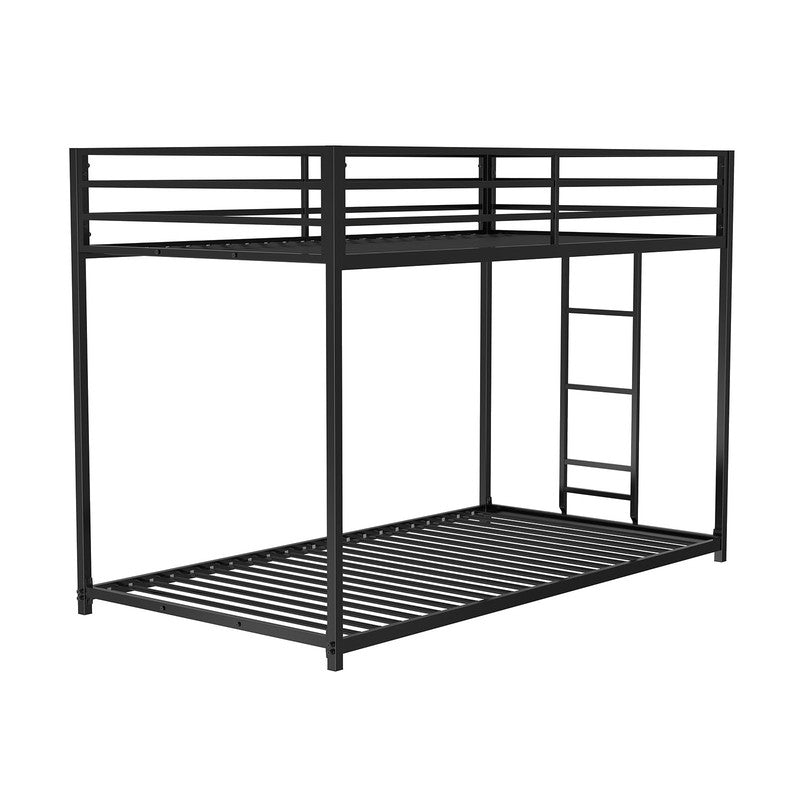 Rothwell Matte Black Twin/Twin Metal Bunk Bed