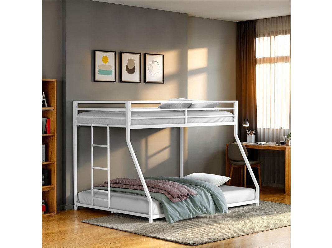 Rothwell Matte White Twin/Full Metal Bunk Bed