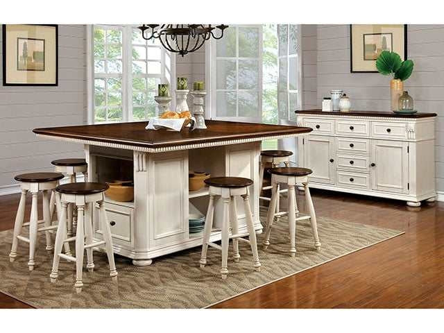 Sabrina Off-White/Cherry Counter Height Stool (Set of 2)