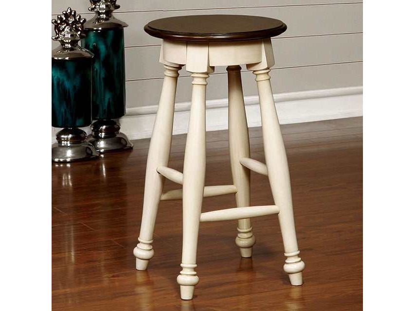 Sabrina Off-White/Cherry Counter Height Stool (Set of 2)