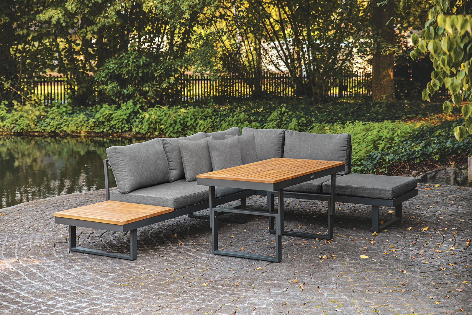 San Jose Gun Metal/Natural/Gray Outdoor Sectional