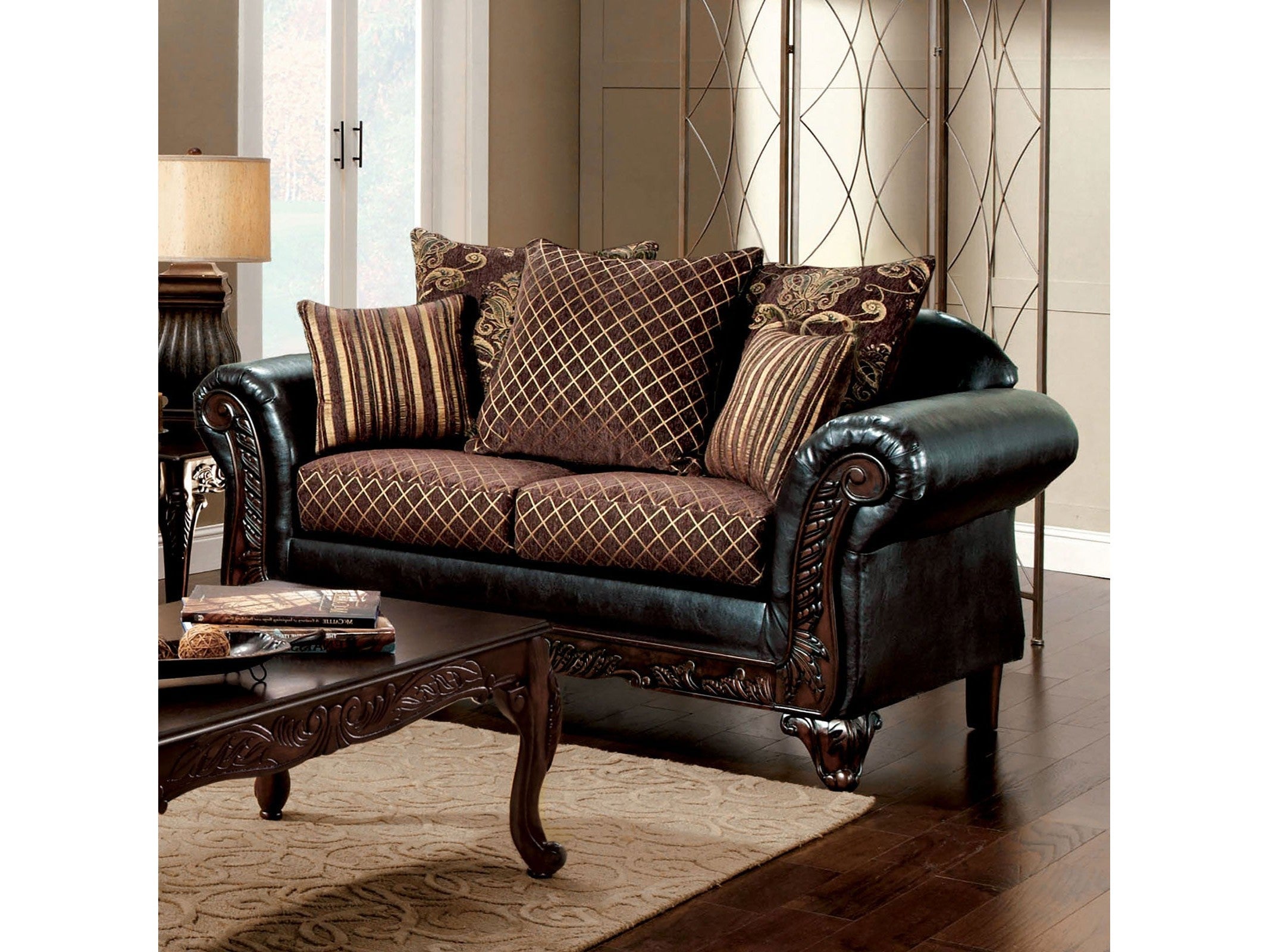 San Roque Brown/Espresso/Dark Cherry Loveseat