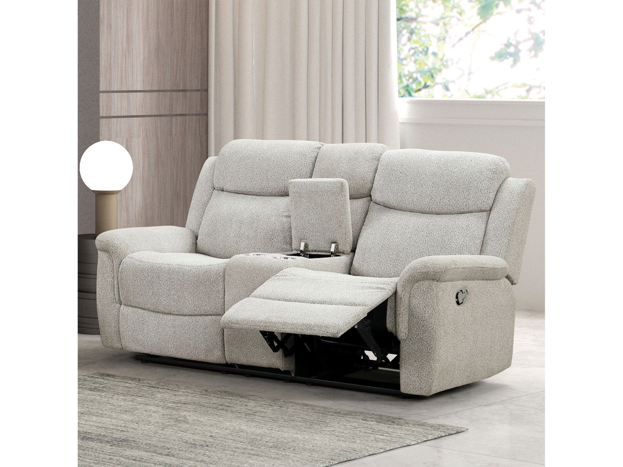 Sandbach Light Gray Reclining Loveseat