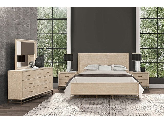 Sandnes Light Oak Queen 5 Piece Bedroom Set w/2 Nightstands