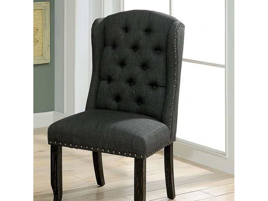 Sania Antique Black & Gray Side Chair (Set of 2)