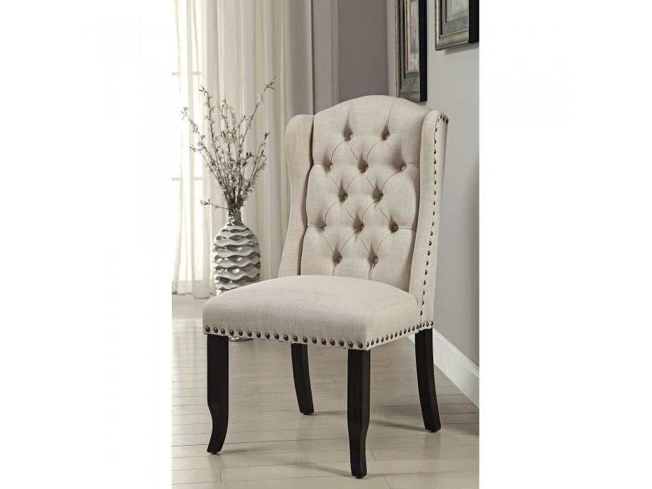 Sania I Beige & Antique Black Side Chair (Set of 2)