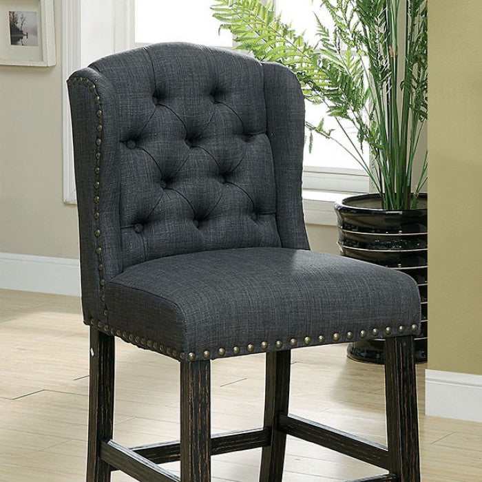 Sania III Antique Black & Gray Counter Height Dining Chair (Set of 2)