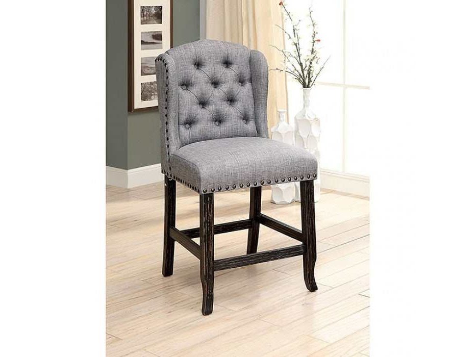 Sania III Antique Black & Light Gray Counter Height Dining Chair (Set of 2)