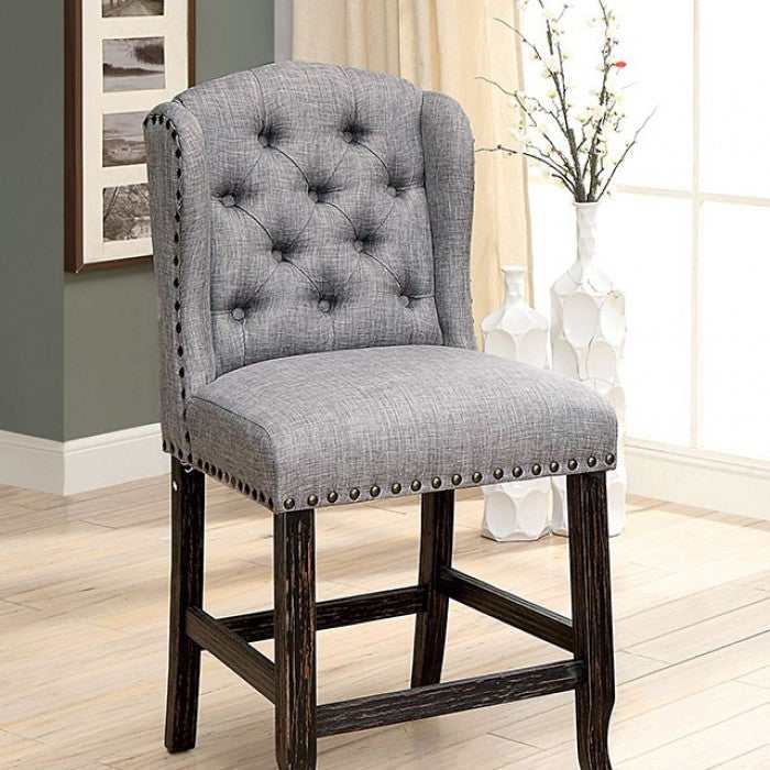 Sania III Antique Black & Light Gray Counter Height Dining Chair (Set of 2)