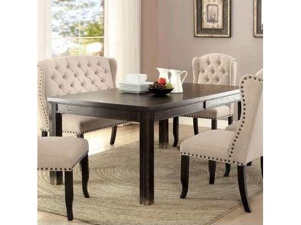 Sania III Black Rectangular Dining Table