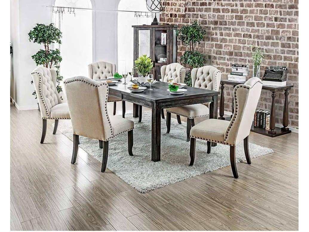 Sania III Black Rectangular Dining Table w/ 18" Leaf