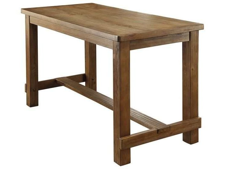 Sania Rustic Oak Bar Table