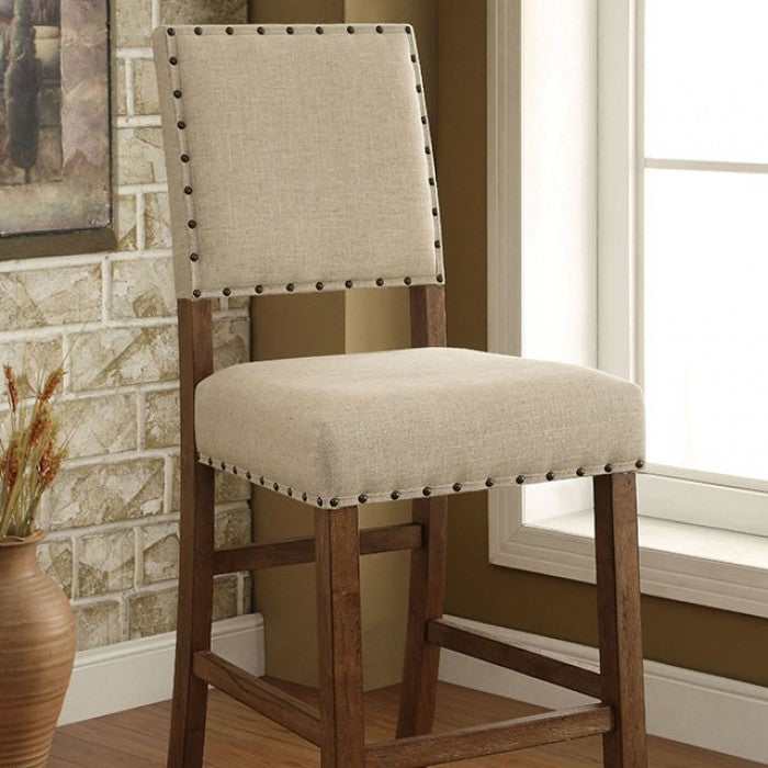 Sania Rustic Oak & Ivory Bar Chair (Set of 2)