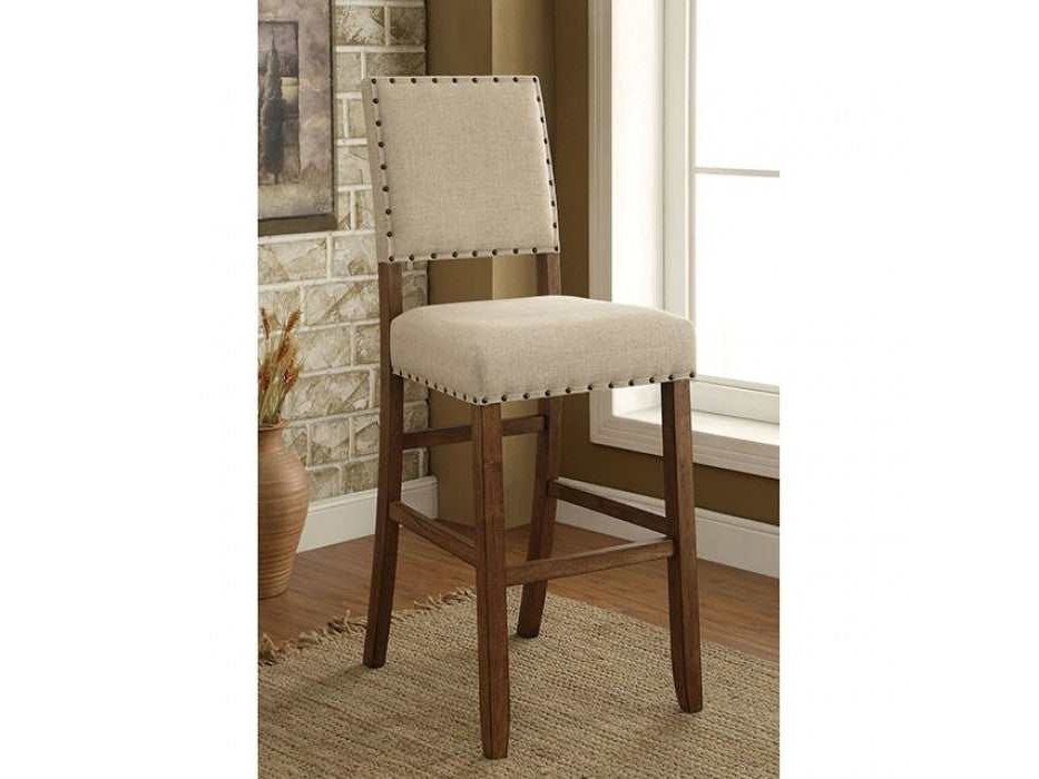 Sania Rustic Oak & Ivory Bar Chair (Set of 2)