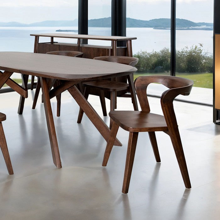 Sargans Rich Walnut 7 Piece Dining Set