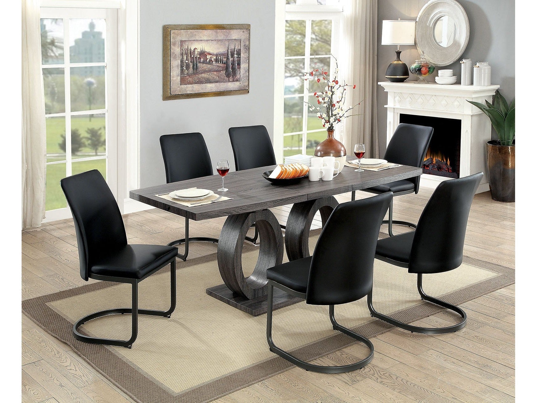 Saskia Gray 7 Pc. Dining Room Set