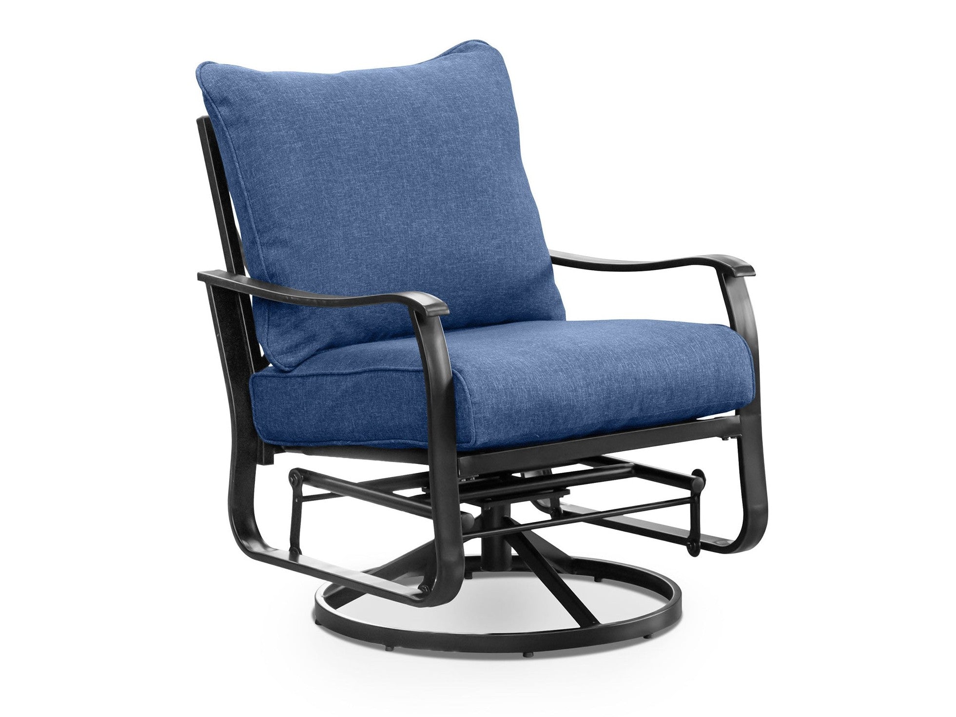 Segovia Navy/Black Swivel Glider Arm Chair