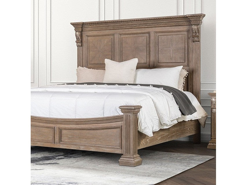 Sevenoaks Weathered Oak Queen Bed