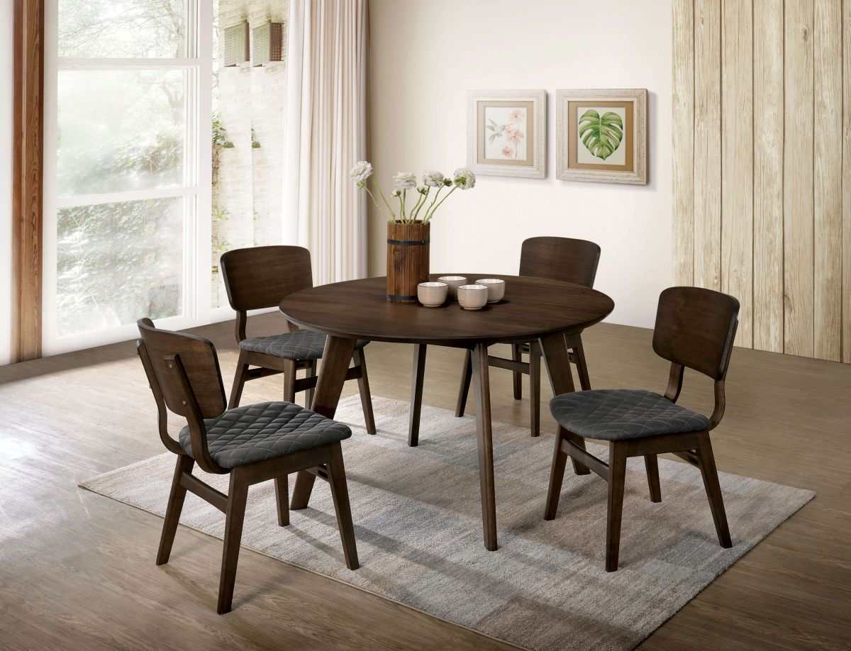 Shayna Walnut Round Dining Table