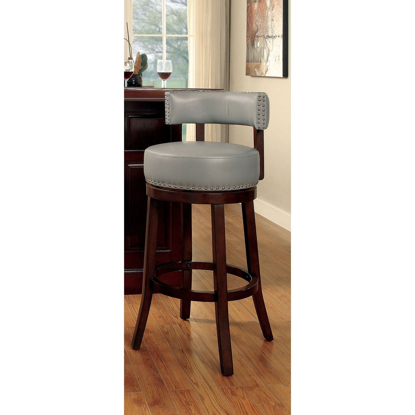 Shirley Dark Oak/Gray 29" Bar Stool