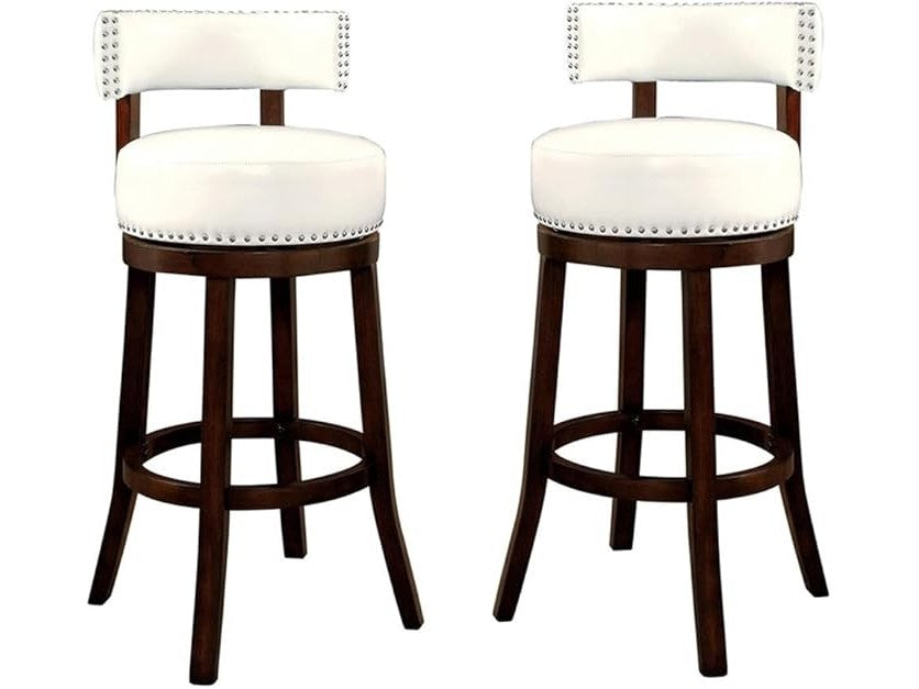 Shirley Dark Oak/White 24" Bar Stool