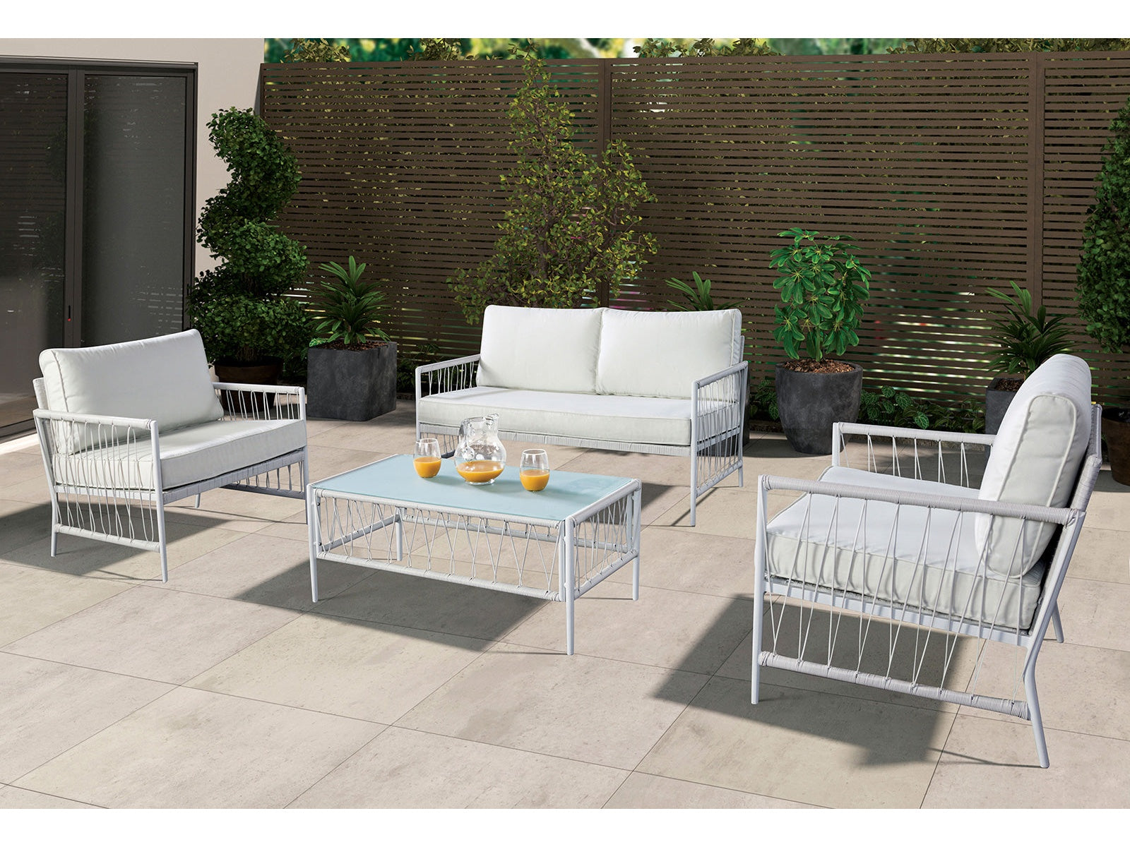 Shomari White 4 Pc. Outdoor Sofa Set