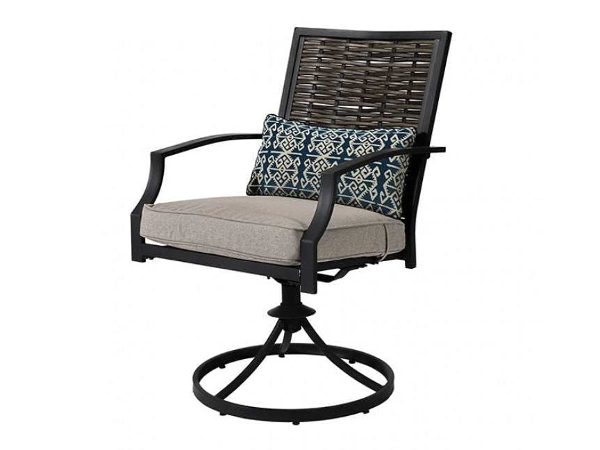Sintra Black & Gray Outdoor Swivel Armchair (Set of 2)