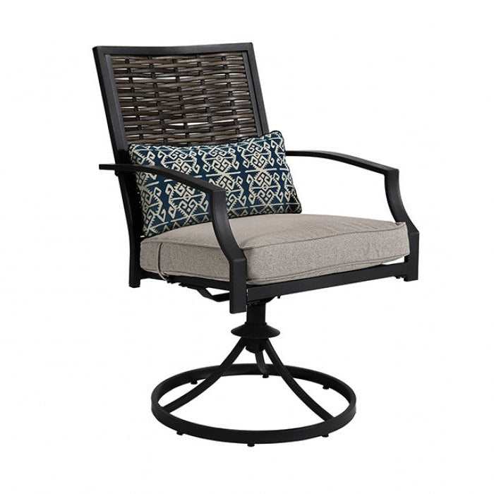 Sintra Black & Gray Outdoor Swivel Armchair (Set of 2)