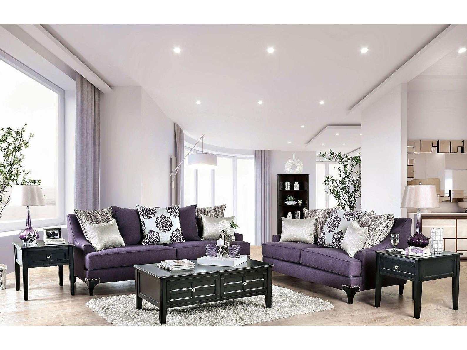 Sisseton Purple Stationary Sofa & Loveseat 2pc